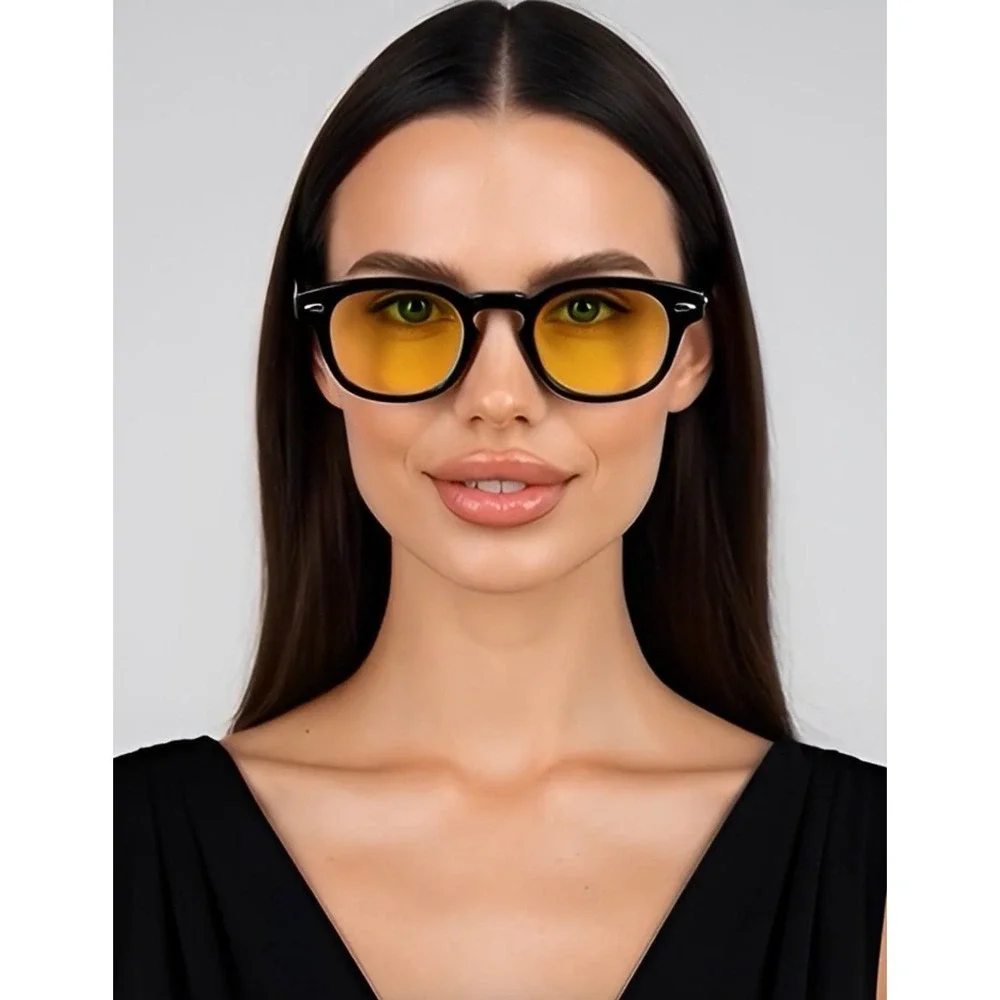 Fashion Sunglasses Women Elegant Yellow Lens UV400‎ Protection Lightweight Gafas